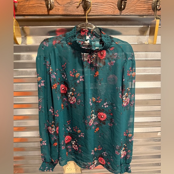 torrid Tops - Torrid Teal Floral Blouse woman’s size 00